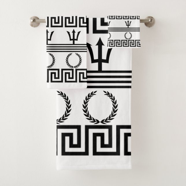 Griechenland Antike Symbole Badhandtuch Set (Insitu)