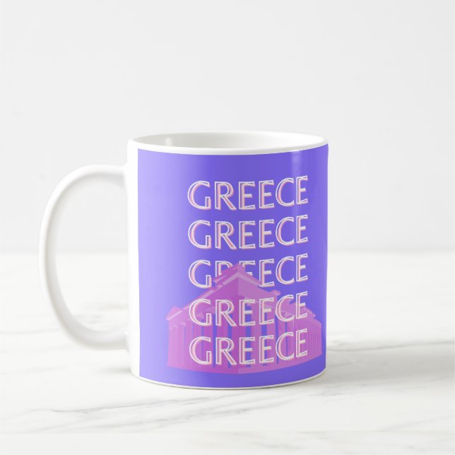 Griechenland, Athen - Kunst des Reisens, Retro-Kun Kaffeetasse (Links)