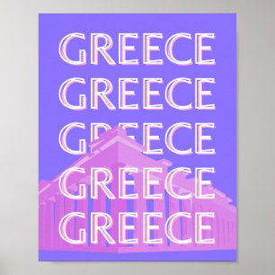 Griechenland, Athen - Kunst des Reisens, Retro-Kun Poster