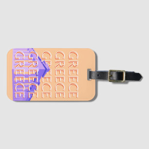 Griechenland, Athen Travel Art, Orange Gepäckanhänger