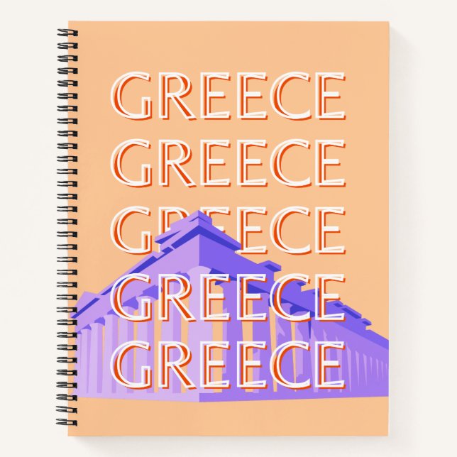 Griechenland, Athen Travel Art, Orange Notizbuch (Vorderseite)