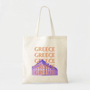 Griechenland, Athen Travel Art, Orange Tragetasche