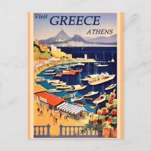 Griechenland Athen Vintage Reise Feiertagspostkarte