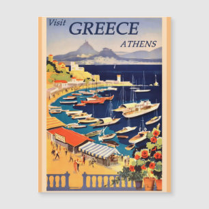 Griechenland Athen Vintage Reise Magnetkarte