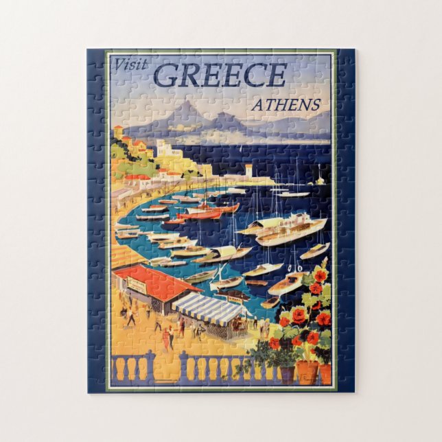 Griechenland Athens Travel Poster Puzzle (Vertikal)
