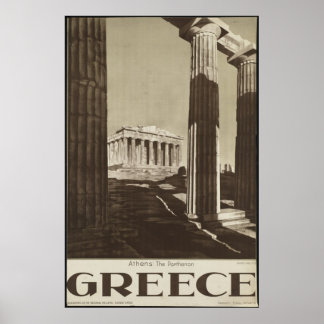 Griechenland Athens Vintage Travel Poster Ad Retro