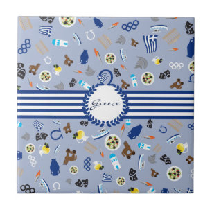 Griechenland: berühmte Gegenstände des Landes Fliese