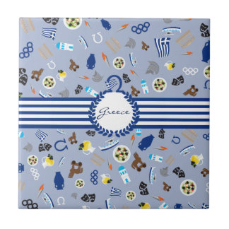 Griechenland: berühmte Gegenstände des Landes Fliese