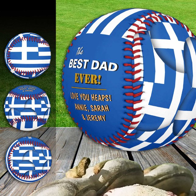 Griechenland Bester Vater, patriotische, griechisc Baseball (Von Creator hochgeladen)