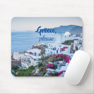 Griechenland bitte/ Personalisiert/ Santorini Land Mousepad