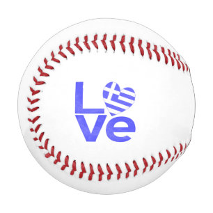 Griechenland Blau LOVE Herz Flagge Personalisiert  Baseball