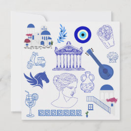 Griechenland Blau und Weiß Geburtstag Einladung
