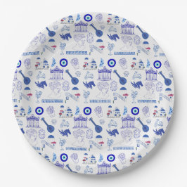 Griechenland Blau und Weiß Pappteller
