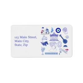 Griechenland Blau und Weiße Adresse Adressaufkleber