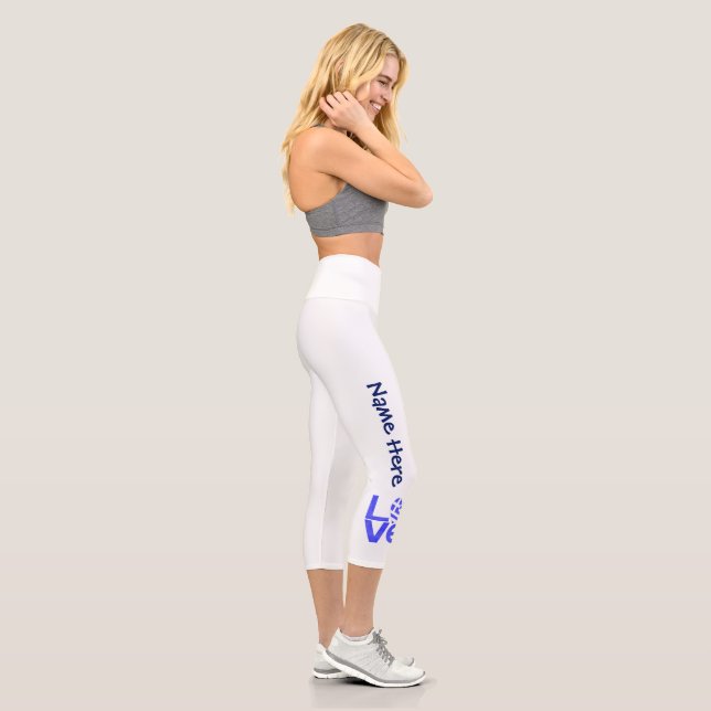 Griechenland - Blaue LIEBE Herzenflagge Personalis Capri Leggings (Rechts)