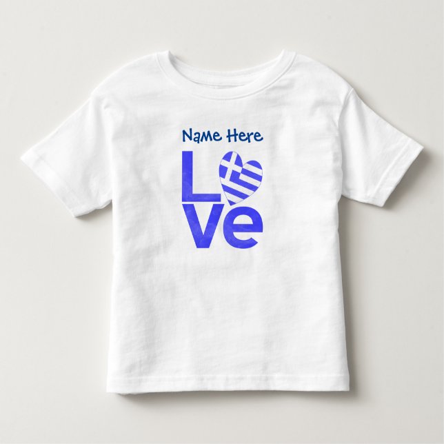 Griechenland - Blaue LIEBE Herzenflagge Personalis Kleinkind T-shirt (Vorderseite)