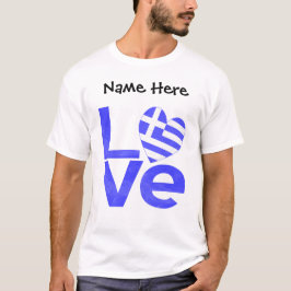Griechenland - Blaue LIEBE Herzenflagge Personalis T-Shirt