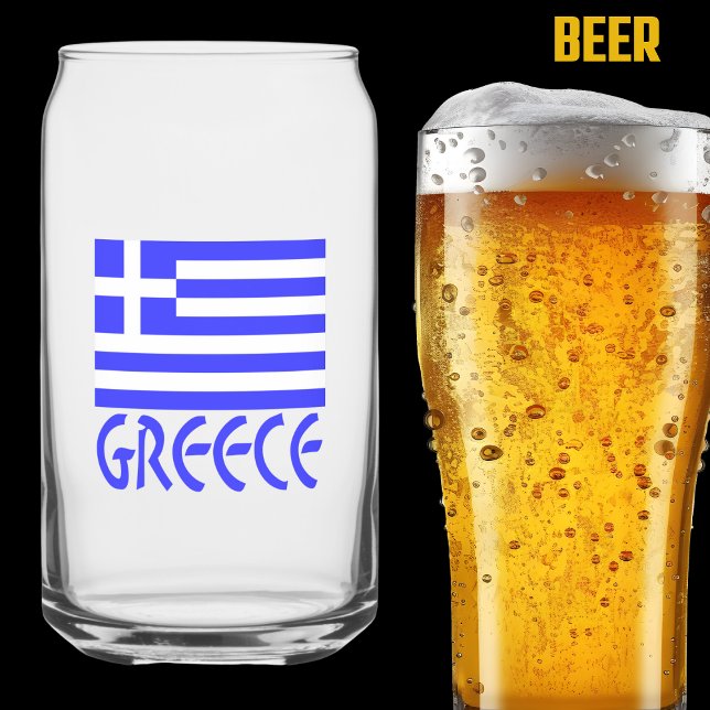 Griechenland: Blaugriechische Flagge Dosenglas (Von Creator hochgeladen)