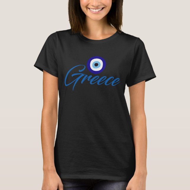 Griechenland Böses Auge Frauen schwarz T-Shirt (Vorderseite)