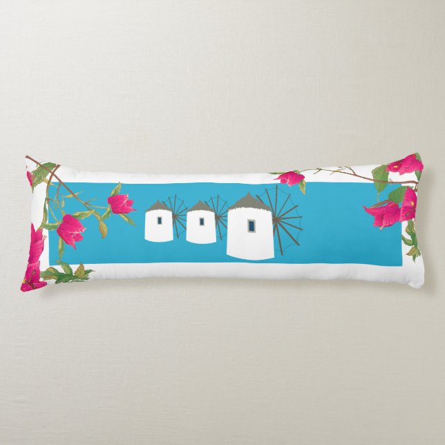 Griechenland Bougainvillea Griechische Insel Windm Seitenschläferkissen (Vorderseite)