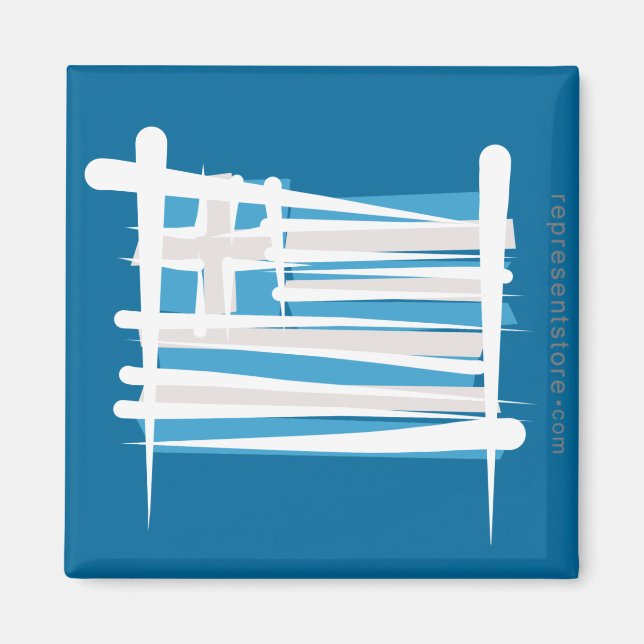 Griechenland - Brandflagge Magnet (Vorne)