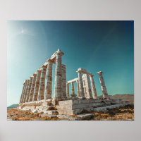 Griechenland. Cape Sounion - Ruinen eines alten Te