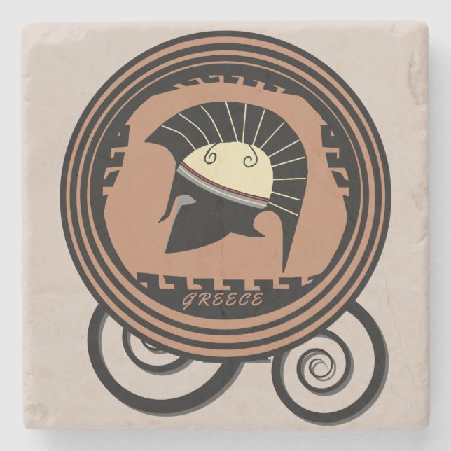 Griechenland Corinthian Helmet Legendary Steinuntersetzer (Vorderseite)