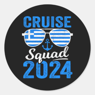 Griechenland Cruise Squad 2025 Matching Family Gro Runder Aufkleber
