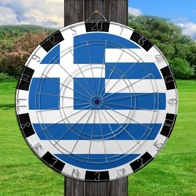 Griechenland - Dartboard und Griechische Flagge /  Dartscheibe (Von Creator hochgeladen)