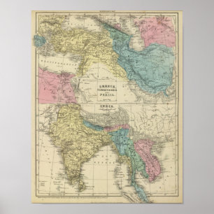 Griechenland, die Türkei, Persien, Indien Poster