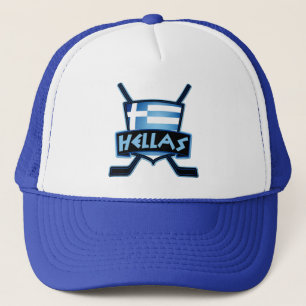 Griechenland Eishockey Logo Mesh Hat Truckerkappe