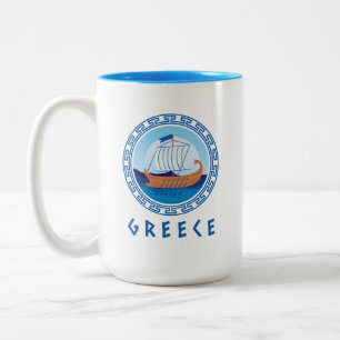 Griechenland - Entwurf eines griechischen Schiffes Zweifarbige Tasse