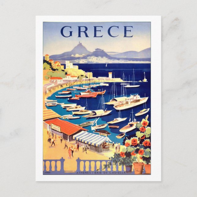 Griechenland, Fischerboote auf einem kleinen Meer Postkarte (Vorderseite)