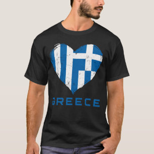 Griechenland Flag Herz bekümmert Männer Schwarz T-Shirt