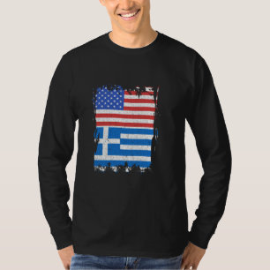 Griechenland Flagge Amerika USA Griechische Wurzel T-Shirt