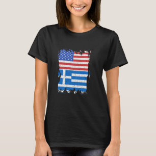 Griechenland Flagge Amerika USA griechische Wurzel T-Shirt