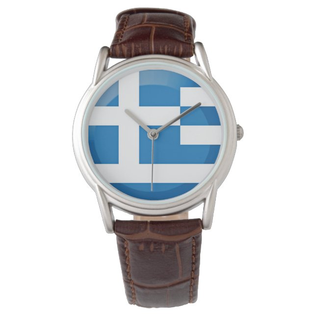 Griechenland-Flagge Armbanduhr (Vorderseite)