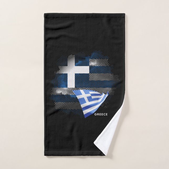 Griechenland-Flagge Badhandtuch Set (Handtuch)