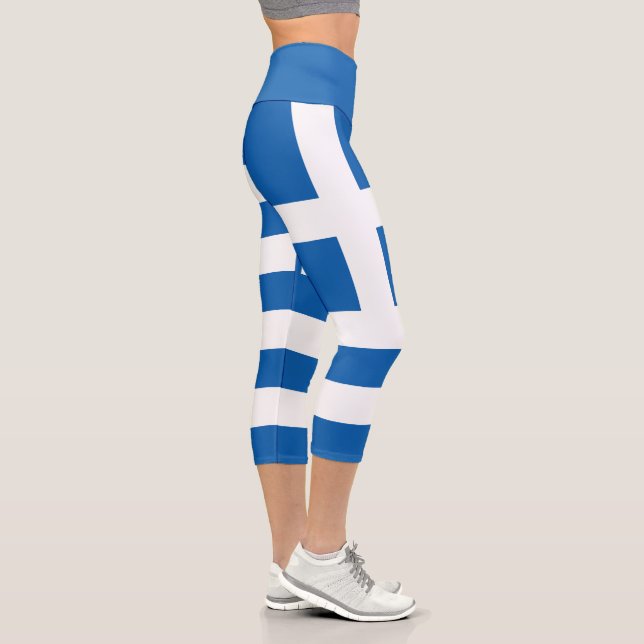 Griechenland-Flagge Capri Leggings (Rechts)