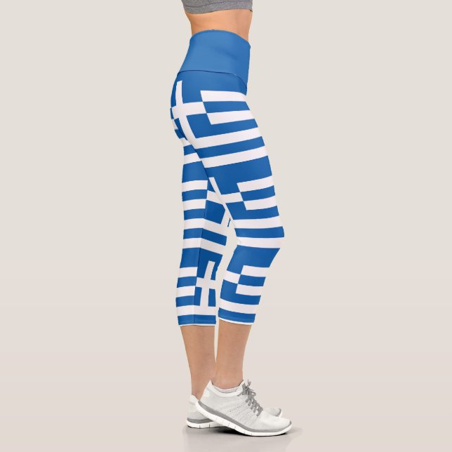 Griechenland-Flagge Capri Leggings (Rechts)