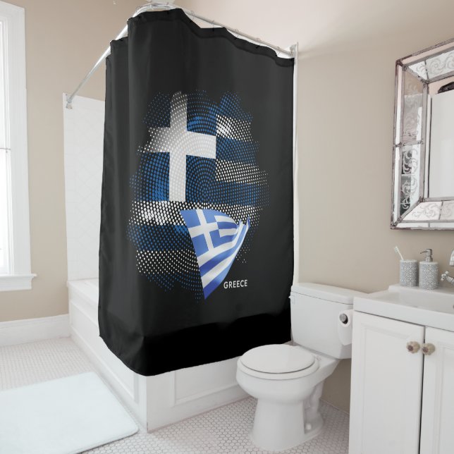Griechenland-Flagge Duschvorhang (Beispiel)