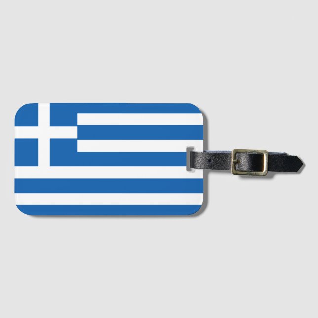 Griechenland-Flagge Gepäckanhänger (Vorderseite (Horizontal))