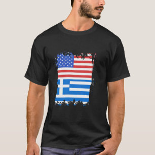 Griechenland Flagge Griechischer Stolz Amerika USA T-Shirt