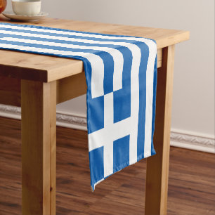 Griechenland Flagge griechisches Patriotikum Kurzer Tischläufer