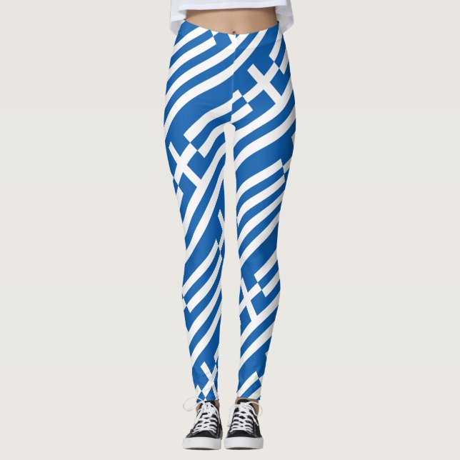 Griechenland Flagge griechisches Patriotikum Leggings (Vorderseite)