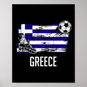 Griechenland Flagge Jersey Griechisches Fußballtea Poster