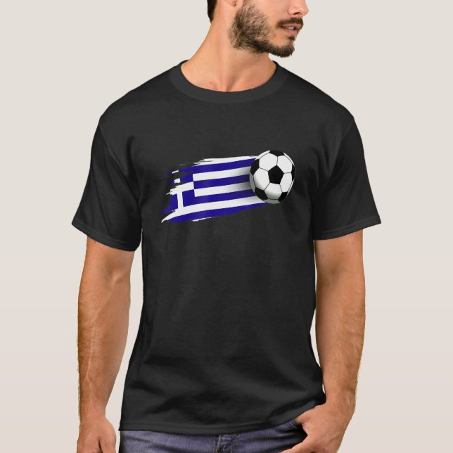 Griechenland Flagge Jersey Griechisches Fußballtea T-Shirt (Vorderseite)
