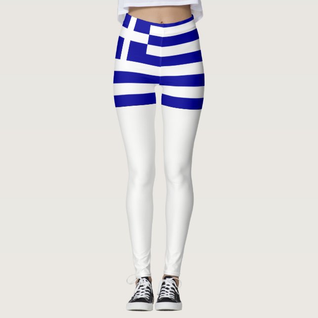 Griechenland-Flagge Leggings (Vorderseite)