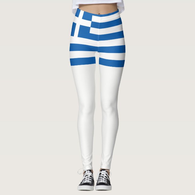 Griechenland-Flagge Leggings (Vorderseite)