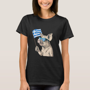 Griechenland Flagge Pig Hellenes Griechischer Prid T-Shirt